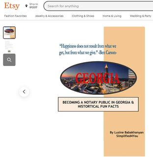 ​Become a Notary Public in Georgia & Historical Fun Facts ​Ebook on Etsy