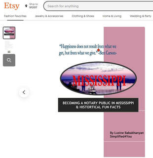 ​Become a Notary Public in Mississippi & Historical Fun Facts ​Ebook on Etsy
