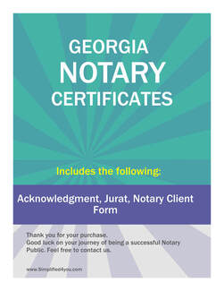 Georgia Notary Certificates Pintable's on Etsy 
