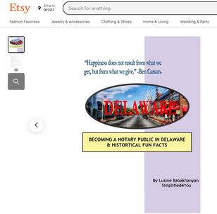 Become a Notary Public in Delaware & Historical Fun Facts ​Ebook on Etsy