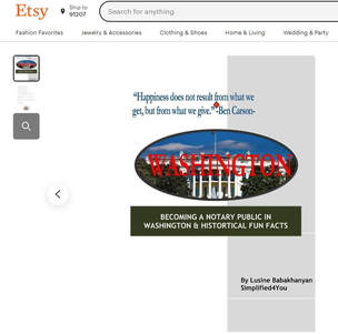 ​Become a Notary Public in Washington & Historical Fun Facts ​Ebook on Etsy